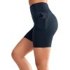 imageYvette Biker Shorts with Pockets for Women 3quot  4quot  6quot  8quot Tummy Control High Waist Running Workout Gym Yoga ShortsNavy