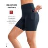 imageYvette Biker Shorts with Pockets for Women 3quot  4quot  6quot  8quot Tummy Control High Waist Running Workout Gym Yoga ShortsNavy