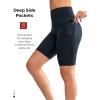 imageYvette Biker Shorts with Pockets for Women 3quot  4quot  6quot  8quot Tummy Control High Waist Running Workout Gym Yoga ShortsNavy