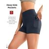 imageYvette Biker Shorts with Pockets for Women 3quot  4quot  6quot  8quot Tummy Control High Waist Running Workout Gym Yoga ShortsNavy