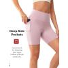 imageYvette Biker Shorts with Pockets for Women 3quot  4quot  6quot  8quot Tummy Control High Waist Running Workout Gym Yoga ShortsPink