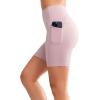 imageYvette Biker Shorts with Pockets for Women 3quot  4quot  6quot  8quot Tummy Control High Waist Running Workout Gym Yoga ShortsPink