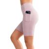 imageYvette Biker Shorts with Pockets for Women 3quot  4quot  6quot  8quot Tummy Control High Waist Running Workout Gym Yoga ShortsPink