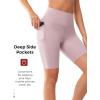 imageYvette Biker Shorts with Pockets for Women 3quot  4quot  6quot  8quot Tummy Control High Waist Running Workout Gym Yoga ShortsPink