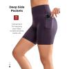 imageYvette Biker Shorts with Pockets for Women 3quot  4quot  6quot  8quot Tummy Control High Waist Running Workout Gym Yoga ShortsPurple