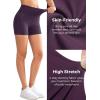 imageYvette Biker Shorts with Pockets for Women 3quot  4quot  6quot  8quot Tummy Control High Waist Running Workout Gym Yoga ShortsPurple