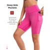 imageYvette Biker Shorts with Pockets for Women 3quot  4quot  6quot  8quot Tummy Control High Waist Running Workout Gym Yoga ShortsRose Red