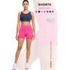 imageYvette Biker Shorts with Pockets for Women 3quot  4quot  6quot  8quot Tummy Control High Waist Running Workout Gym Yoga ShortsRose Red