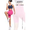 imageYvette Biker Shorts with Pockets for Women 3quot  4quot  6quot  8quot Tummy Control High Waist Running Workout Gym Yoga ShortsRose Red