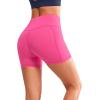 imageYvette Biker Shorts with Pockets for Women 3quot  4quot  6quot  8quot Tummy Control High Waist Running Workout Gym Yoga ShortsRose Red