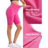 imageYvette Biker Shorts with Pockets for Women 3quot  4quot  6quot  8quot Tummy Control High Waist Running Workout Gym Yoga ShortsRose Red