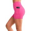 imageYvette Biker Shorts with Pockets for Women 3quot  4quot  6quot  8quot Tummy Control High Waist Running Workout Gym Yoga ShortsRose Red