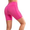 imageYvette Biker Shorts with Pockets for Women 3quot  4quot  6quot  8quot Tummy Control High Waist Running Workout Gym Yoga ShortsRose Red