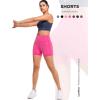 imageYvette Biker Shorts with Pockets for Women 3quot  4quot  6quot  8quot Tummy Control High Waist Running Workout Gym Yoga ShortsRose Red
