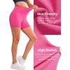 imageYvette Biker Shorts with Pockets for Women 3quot  4quot  6quot  8quot Tummy Control High Waist Running Workout Gym Yoga ShortsRose Red