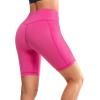 imageYvette Biker Shorts with Pockets for Women 3quot  4quot  6quot  8quot Tummy Control High Waist Running Workout Gym Yoga ShortsRose Red
