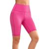 imageYvette Biker Shorts with Pockets for Women 3quot  4quot  6quot  8quot Tummy Control High Waist Running Workout Gym Yoga ShortsRose Red