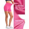 imageYvette Biker Shorts with Pockets for Women 3quot  4quot  6quot  8quot Tummy Control High Waist Running Workout Gym Yoga ShortsRose Red
