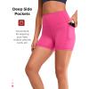 imageYvette Biker Shorts with Pockets for Women 3quot  4quot  6quot  8quot Tummy Control High Waist Running Workout Gym Yoga ShortsRose Red