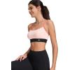 imageYvette Cute Strappy Back Yoga Bra for Women Black ampamp Pink Contrast Cropped Yoga Top Girly Sports Bras with Fixed CupPink