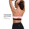 imageYvette Cute Strappy Back Yoga Bra for Women Black ampamp Pink Contrast Cropped Yoga Top Girly Sports Bras with Fixed CupPink