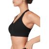 imageYvette Front Clasp Sports Bras for Women Light Impact Cute Soft Comfort Wireless Padded Fitness Workout Padded Yoga Tank TopBlack