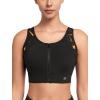 imageYvette Front Zip Sports Bras for Women High Support Racerback High Impact Printed Running Bra for Large BustBlack