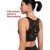 imageYvette Front Zip Sports Bras for Women High Support Racerback High Impact Printed Running Bra for Large BustBlack