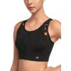 imageYvette Front Zip Sports Bras for Women High Support Racerback High Impact Printed Running Bra for Large BustBlack