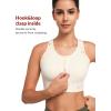 imageYvette Front Zip Sports Bras for Women High Support Racerback High Impact Printed Running Bra for Large BustIvory