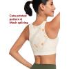 imageYvette Front Zip Sports Bras for Women High Support Racerback High Impact Printed Running Bra for Large BustIvory
