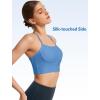 imageYvette Halter Sports Bra for Women Thin Strap Yoga Tops with Removable PadsBlue