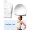 imageYvette Halter Sports Bra for Women Thin Strap Yoga Tops with Removable PadsWhite