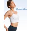 imageYvette Halter Sports Bra for Women Thin Strap Yoga Tops with Removable PadsWhite