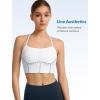 imageYvette Halter Sports Bra for Women Thin Strap Yoga Tops with Removable PadsWhite