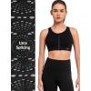 imageYvette Lace Front Zip Sports Bras for Women High Impact Running Bras for Large BustBlack