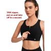 imageYvette Lace Front Zip Sports Bras for Women High Impact Running Bras for Large BustBlack