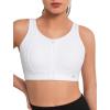 imageYvette Lace Front Zip Sports Bras for Women High Impact Running Bras for Large BustWhite
