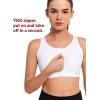 imageYvette Lace Front Zip Sports Bras for Women High Impact Running Bras for Large BustWhite