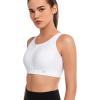 imageYvette Lace Front Zip Sports Bras for Women High Impact Running Bras for Large BustWhite