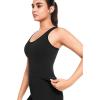 imageYvette Longline Yoga Sports Bra Crisscross Back Thin Straps Removable Padding Full Coverage Workout Tank TopBlack