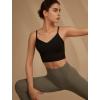imageYvette V Back Sports Bras for Women Spaghetti Strap Light Support Padded Wireless Yoga Bra Cropped Tank TopBlack