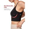imageYvette V Back Sports Bras for Women Spaghetti Strap Light Support Padded Wireless Yoga Bra Cropped Tank TopBlack