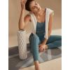 imageYvette V Back Sports Bras for Women Spaghetti Strap Light Support Padded Wireless Yoga Bra Cropped Tank TopBlue