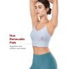 imageYvette V Back Sports Bras for Women Spaghetti Strap Light Support Padded Wireless Yoga Bra Cropped Tank TopLight Purple