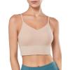 imageYvette V Back Sports Bras for Women Spaghetti Strap Light Support Padded Wireless Yoga Bra Cropped Tank TopPink