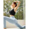 imageYvette V Neck Criss Cross Back Yoga Sports Bra Women Wide Straps Light Support Removable Padding Workout Tank TopBlack