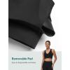 imageYvette V Neck Criss Cross Back Yoga Sports Bra Women Wide Straps Light Support Removable Padding Workout Tank TopBlack