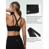 imageYvette V Neck Criss Cross Back Yoga Sports Bra Women Wide Straps Light Support Removable Padding Workout Tank TopBlack