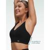 imageYvette V Neck Criss Cross Back Yoga Sports Bra Women Wide Straps Light Support Removable Padding Workout Tank TopBlack